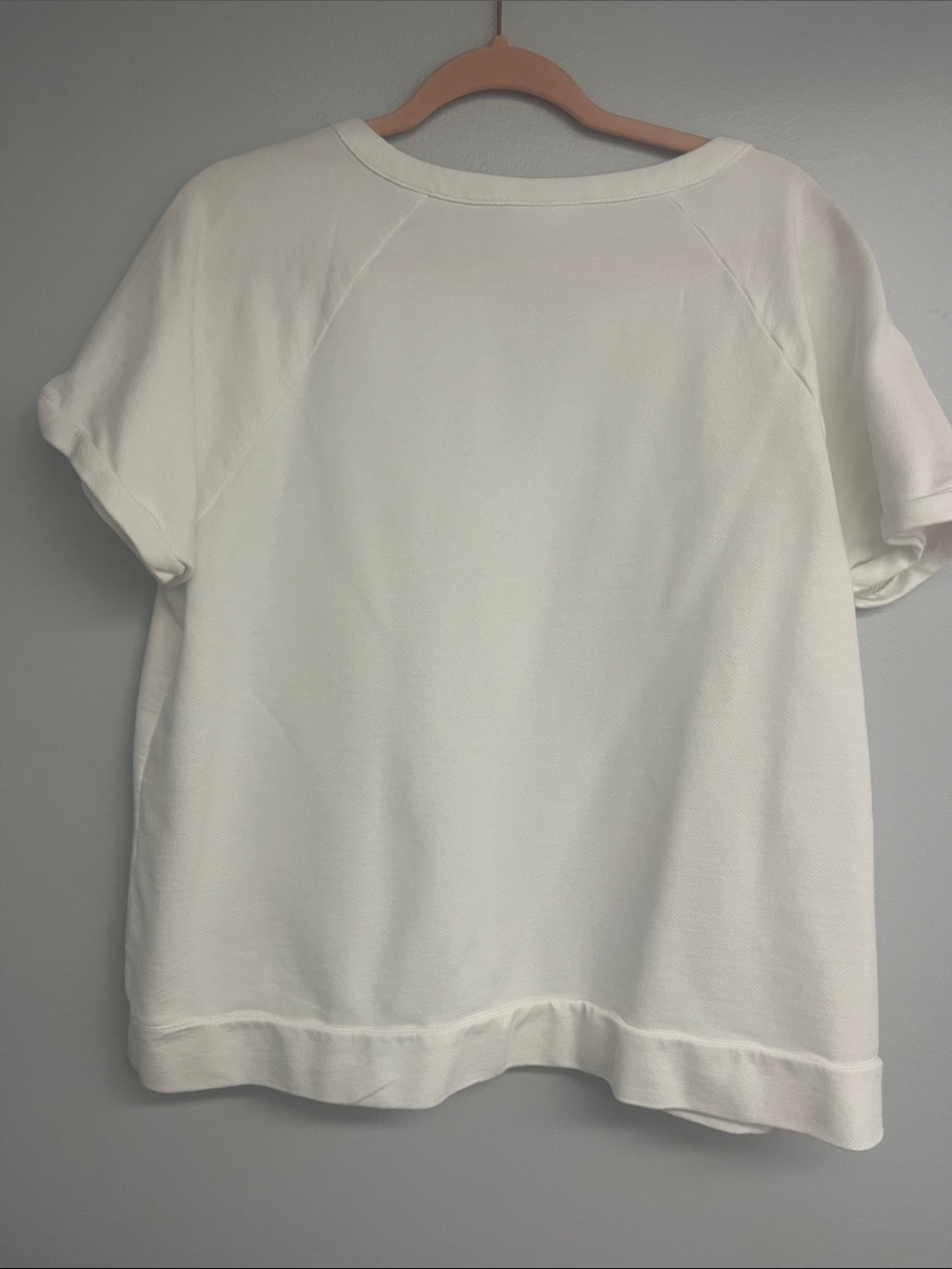 J. Jill White Short-Sleeve Split-Front Knit Top - Picture 3 of 3